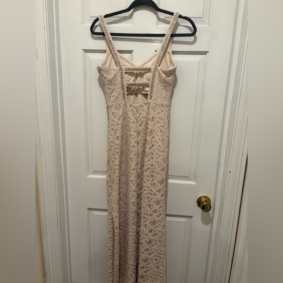Xtraordinary Beige Lace Maxi Dress - Picture 5 of 5